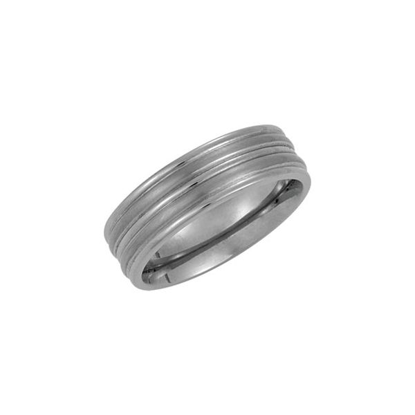 Gent's Titanium 8mm Polished Ridged Wedding Band Size 9 Lee Ann's Fine Jewelry Russellville, AR