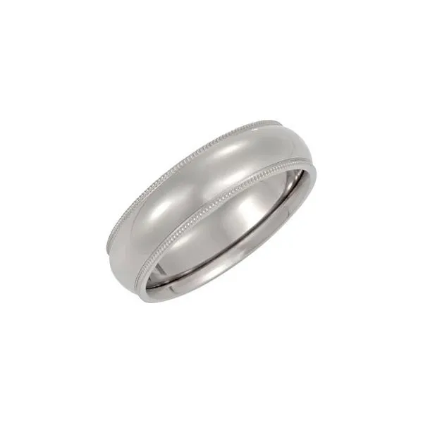 Gent's Titanium 8mm Polished Ridged Milgrain Wedding Band Lee Ann's Fine Jewelry Russellville, AR