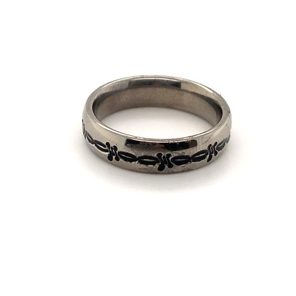 Half Round Brushed Finish Barbed Wire Wedding Band Lee Ann's Fine Jewelry Russellville, AR