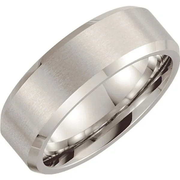Cobalt Satin Finish Beveled Wedding Band Lee Ann's Fine Jewelry Russellville, AR