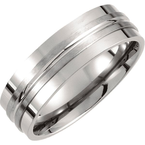 Titanium Double Groove Satin Finish Wedding Band Lee Ann's Fine Jewelry Russellville, AR