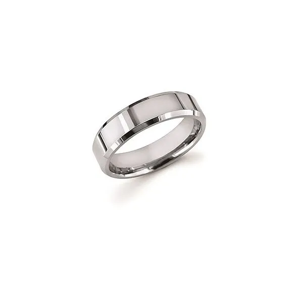 Mens White Titanium Wedding Band Size 7.5