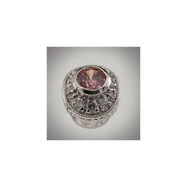 Caerleon Oval Created Pink Sapphire and CZ Bezel Lee Ann's Fine Jewelry Russellville, AR