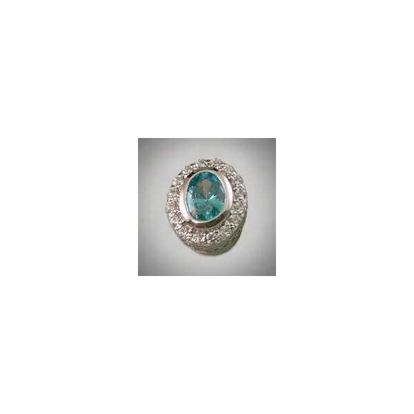 Caerleon Oval Mint CZ and Clear CZ Bezel Lee Ann's Fine Jewelry Russellville, AR