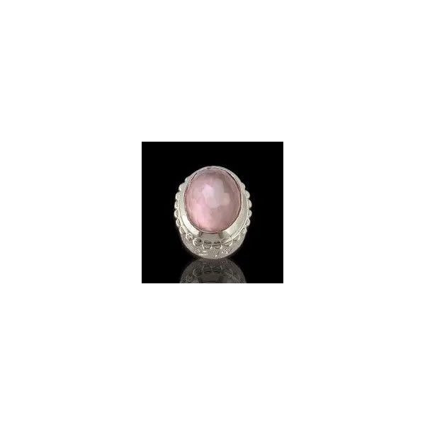 Caerleon Oval Bezel 9/7 FT Rose Quartz / Mother of Pearl Doublet Lee Ann's Fine Jewelry Russellville, AR