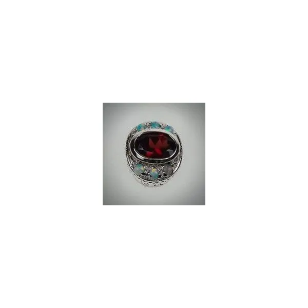 Caerleon Oval Rhodalite Garnet and Opal Bezel Lee Ann's Fine Jewelry Russellville, AR