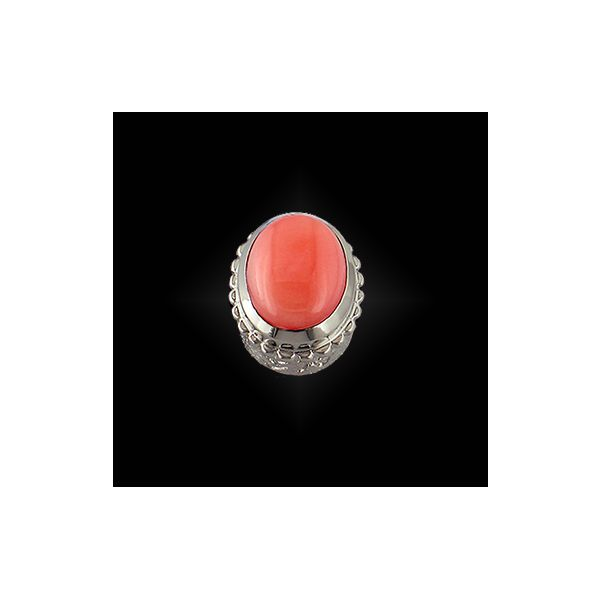 Caerleon Oval Bezel With 9x7 MM Oval Red Coral Lee Ann's Fine Jewelry Russellville, AR