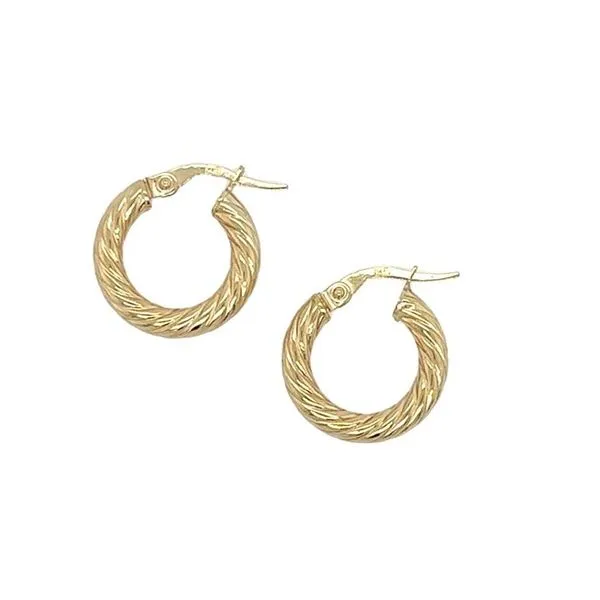 Yellow 14Kt Spiral Hoop Earrings similar item image