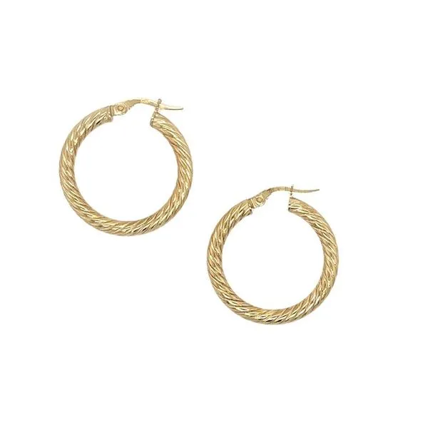14 Karat Yellow Gold Large Spiral Hoop Earrings Lee Ann's Fine Jewelry Russellville, AR
