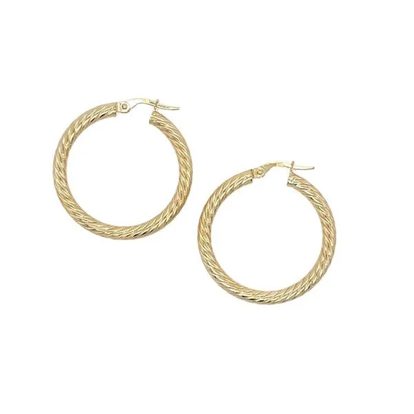 14 Karat Yellow Gold Large Spiral Hoop Earrings similar item image