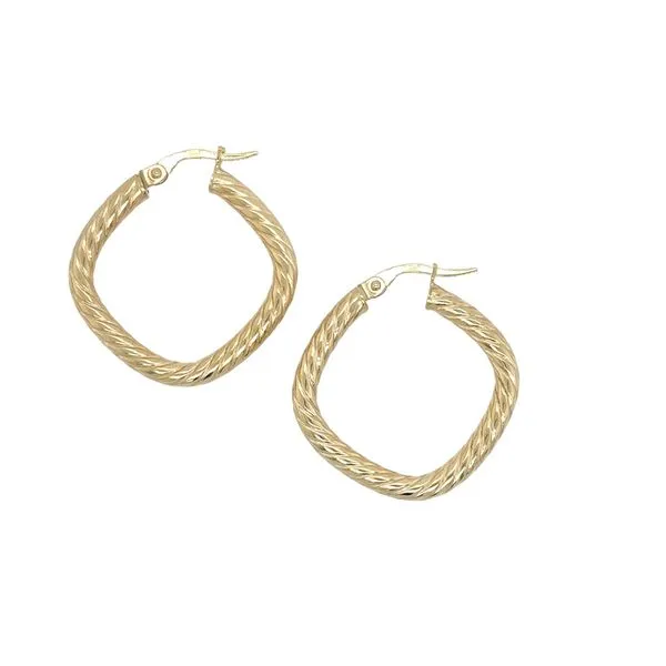 14 Karat Yellow Gold Square Spiral Hoop Earrings similar item image