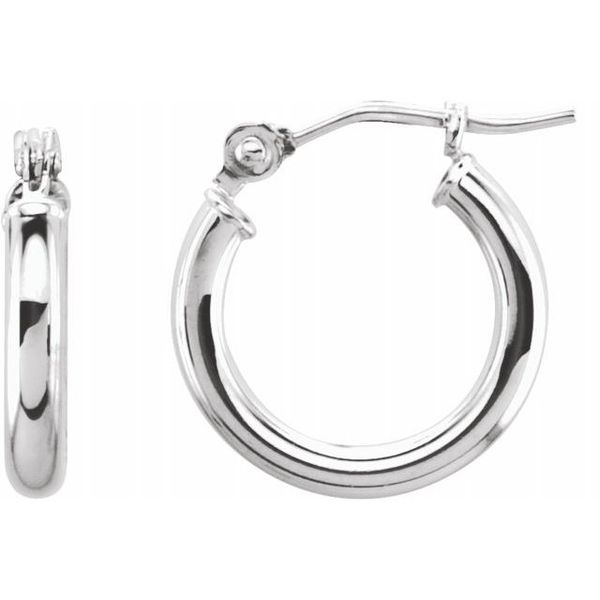 White 14K Gold Tube Hoop Earrings Lee Ann's Fine Jewelry Russellville, AR