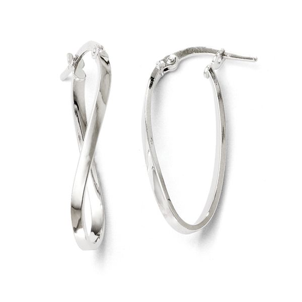 Lady's White 10 Karat Twisted Earrings Lee Ann's Fine Jewelry Russellville, AR