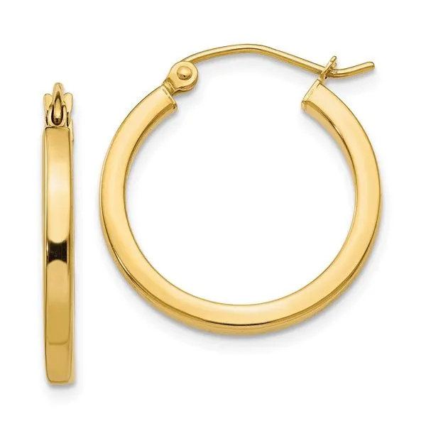 Leslie's 10K Yellow Gold Square Tube Hoop Earrings Lee Ann's Fine Jewelry Russellville, AR