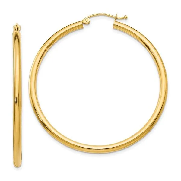 Lady's Yellow 14 Karat 2.5X44mm Hoop Earrings Lee Ann's Fine Jewelry Russellville, AR