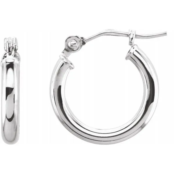 White 14Kt Tube Hoop Earrings Lee Ann's Fine Jewelry Russellville, AR