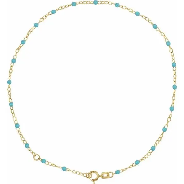 14K Yellow Chain with Turquoises