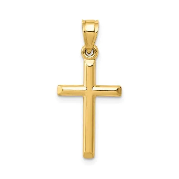 Yellow 14 Karat Hollow Cross Pendant Lee Ann's Fine Jewelry Russellville, AR