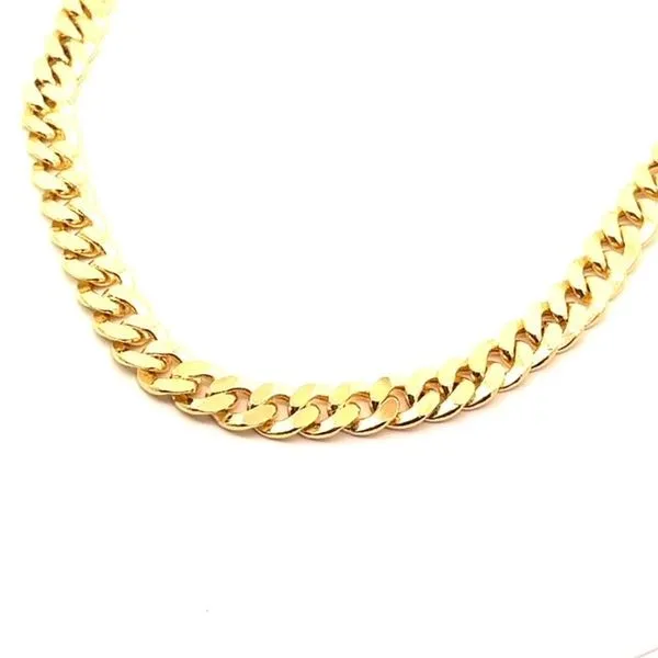 Yellow 14 Karat Hollow D/C Tight Cuban Necklace Lee Ann's Fine Jewelry Russellville, AR