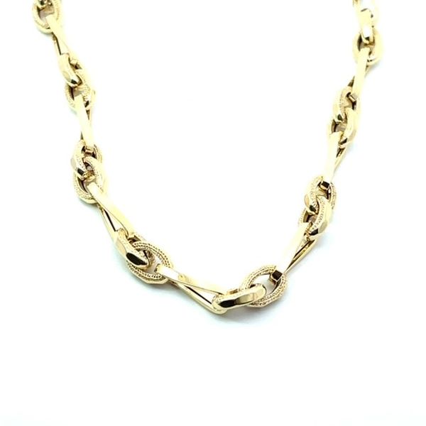 Yellow 14 Karat Hollow Fancy Curve Link Necklace Lee Ann's Fine Jewelry Russellville, AR