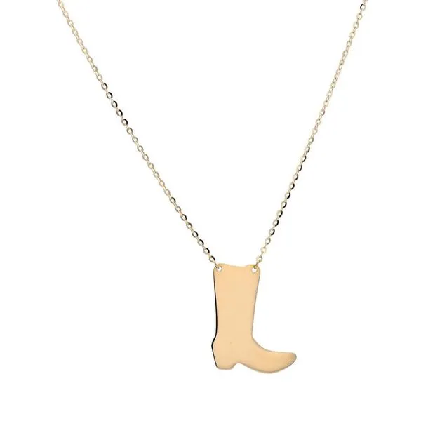 Yellow 14 Karat Cowboy Boot Necklace