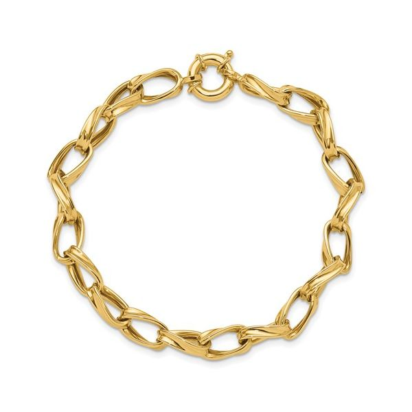 Leslie's 10K Yellow Gold 6.5mm Polished Fancy Link Bracelet Lee Ann's Fine Jewelry Russellville, AR
