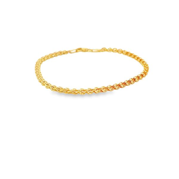 Yellow 14 Karat Diamond Cut Twisted Singapore Bracelet Lee Ann's Fine Jewelry Russellville, AR