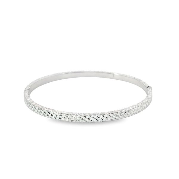 White 14 Karat Hammered Bangle Bracelet Lee Ann's Fine Jewelry Russellville, AR