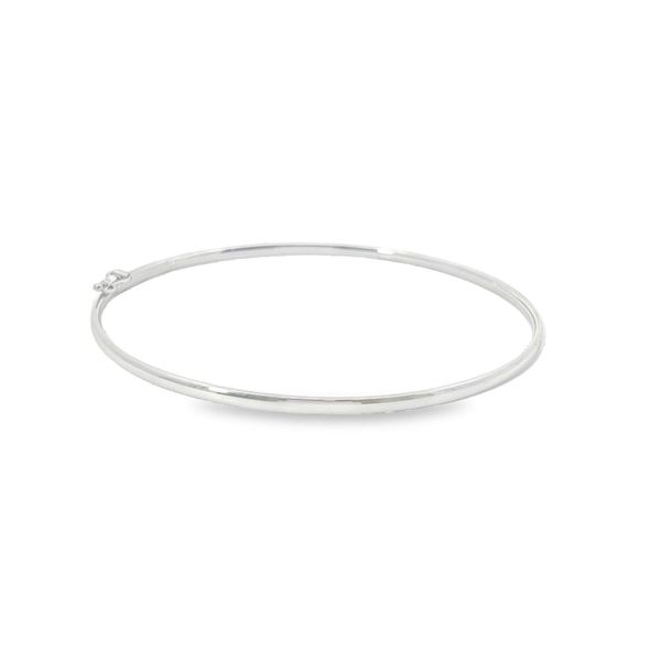 White 14 Karat Thin Bangle With Design Bracelet Lee Ann's Fine Jewelry Russellville, AR