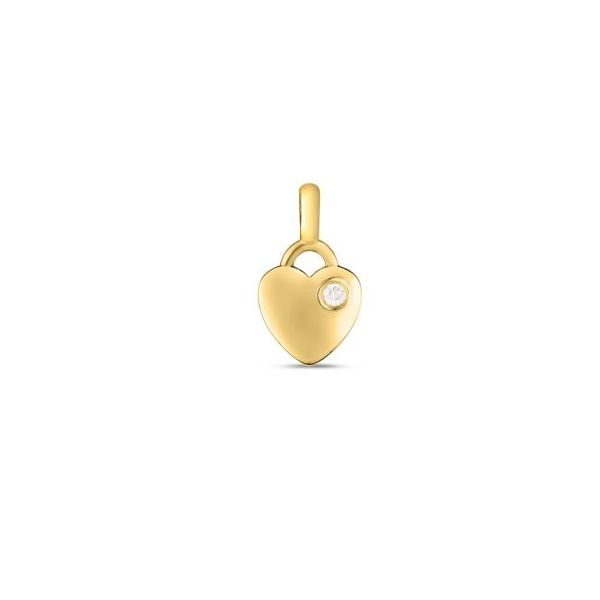 Yellow 14 Karat Heart with One .005 Carat Diamond Permanent Jewelry Charm Lee Ann's Fine Jewelry Russellville, AR