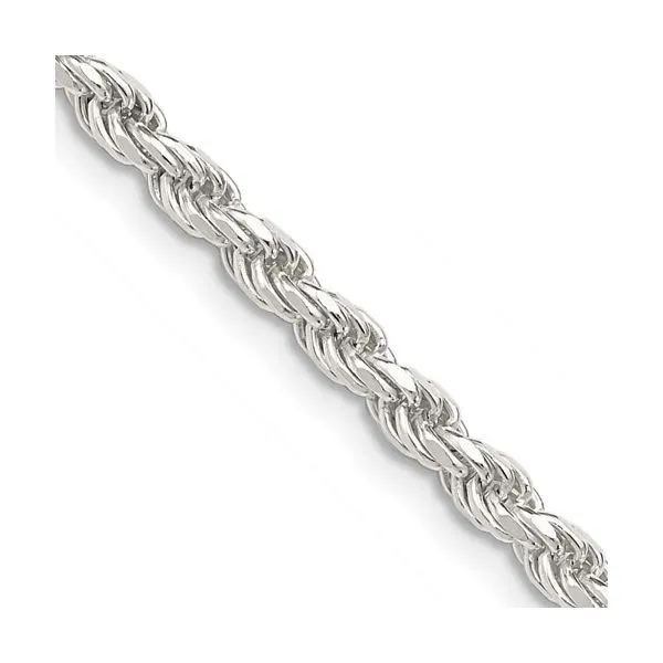 Gent's Sterling Silver 3mm Diamond-cut Rope Chain Lee Ann's Fine Jewelry Russellville, AR