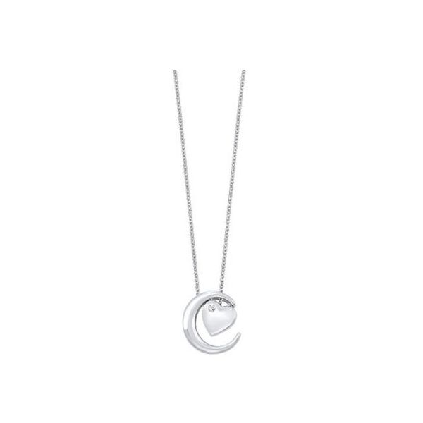 Sterling Silver Heart And Moon Necklace Lee Ann's Fine Jewelry Russellville, AR