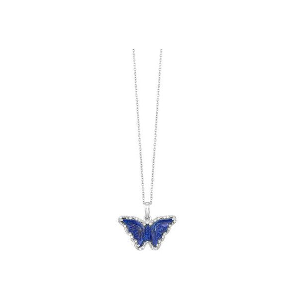 Sterling Silver Diamond and Lapis Butterfly Necklace Lee Ann's Fine Jewelry Russellville, AR