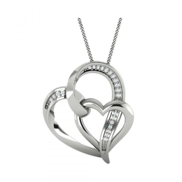 Sterling Silver Double Heart Necklace Lee Ann's Fine Jewelry Russellville, AR