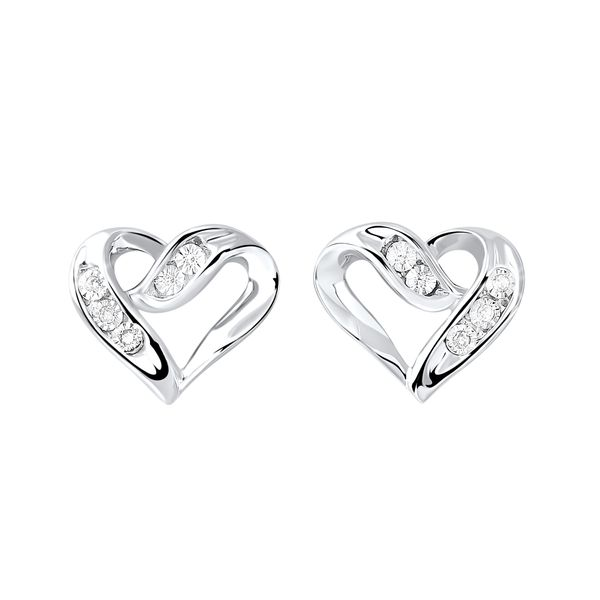 Sterling Silver Heart Diamond Earrings Lee Ann's Fine Jewelry Russellville, AR