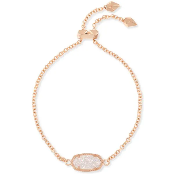 Elaina Rose Gold Adjustable Chain Bracelet with Iridescent Drusy Lee Ann's Fine Jewelry Russellville, AR