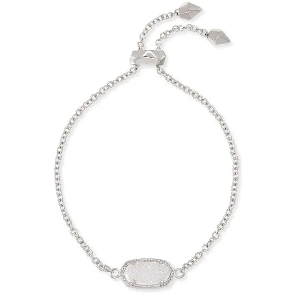 Elaina Silver Adjustable Chain Bracelet with Iridescent Drusy Lee Ann's Fine Jewelry Russellville, AR