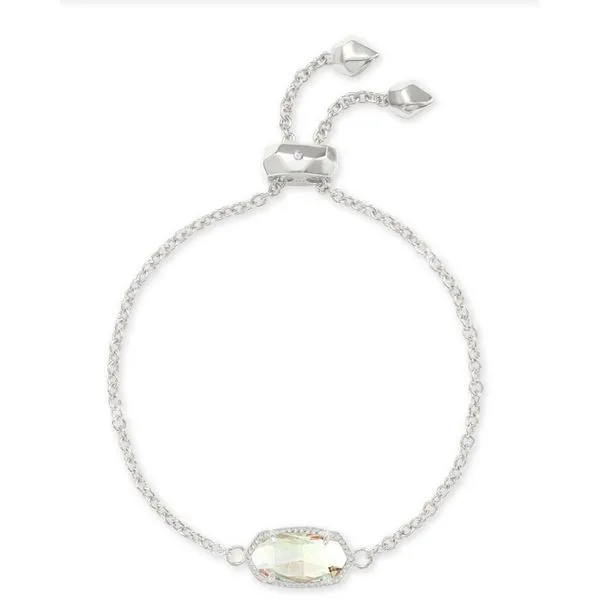 Elaina Rhodium Dichroic Glass Adjustable Chain Bracelet Lee Ann's Fine Jewelry Russellville, AR