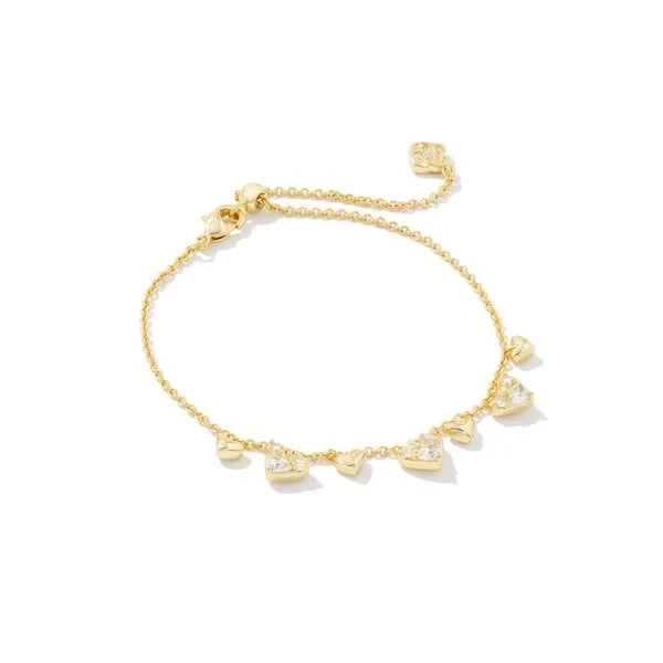 Kendra Scott Haven Heart Crystal Chain Gold Bracelet Lee Ann's Fine Jewelry Russellville, AR