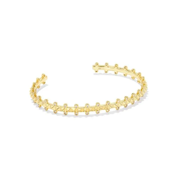 Kendra Scott White Crystal Gold Cuff Bracelet Lee Ann's Fine Jewelry Russellville, AR