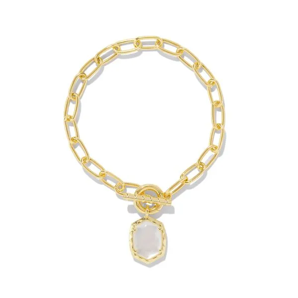 Kendra Scott Ivory Mother Of Pearl Gold Chain Bracelet Lee Ann's Fine Jewelry Russellville, AR