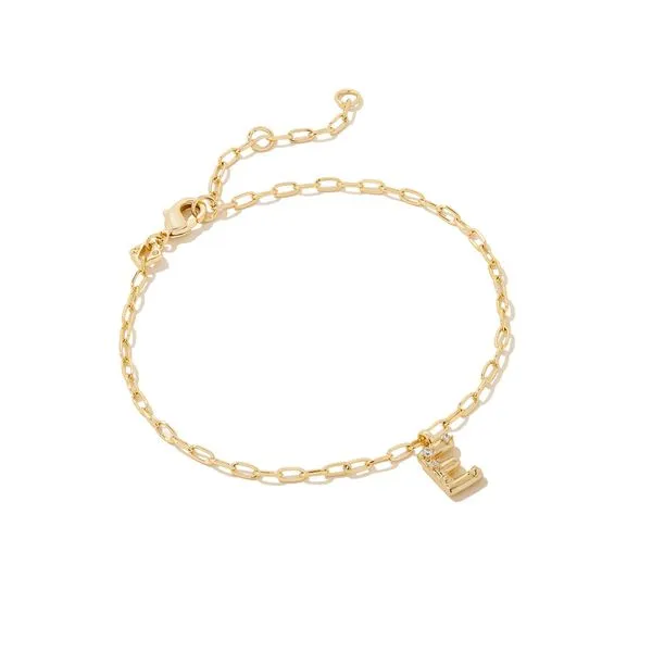 Kendra Scott Crystal Letter E Gold Bracelet Lee Ann's Fine Jewelry Russellville, AR