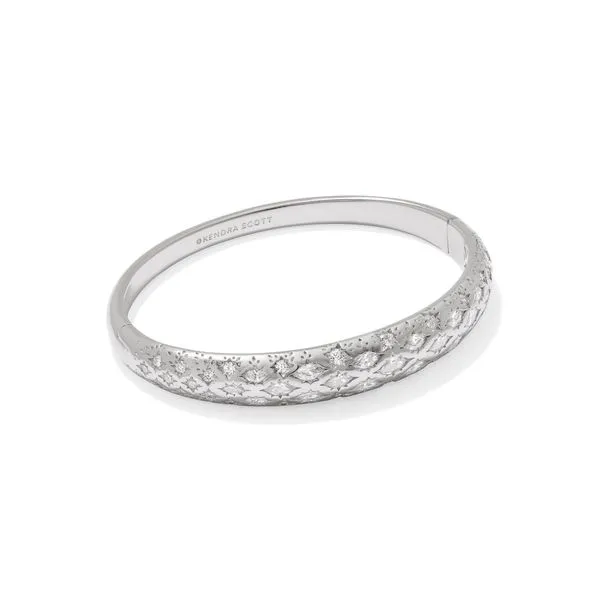 Holland Rhodium White Crystal Bangle Bracelet Lee Ann's Fine Jewelry Russellville, AR