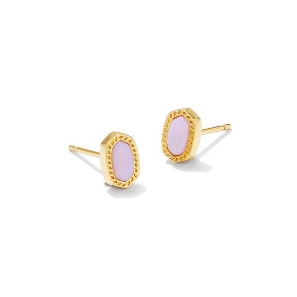 Kendra Scott Pink Opalite Crystal Gold Stud Earrings similar item image