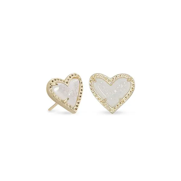 Kendra Scott 14K Gold Plated Ari Heart Stud Earrings Lee Ann's Fine Jewelry Russellville, AR