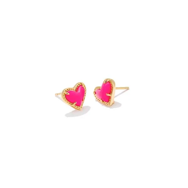 Kendra Scott Gold Plated Ari Heart Stud Earrings Lee Ann's Fine Jewelry Russellville, AR