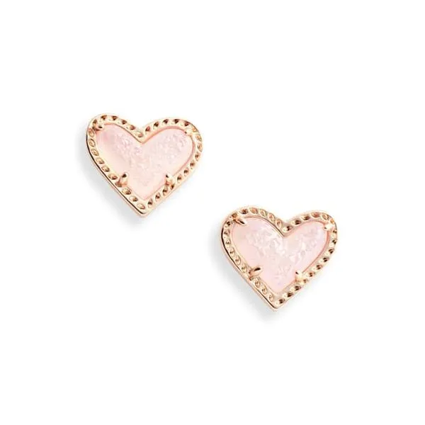 Kendra Scott Rose Gold Ari Heart Stud Earrings Lee Ann's Fine Jewelry Russellville, AR