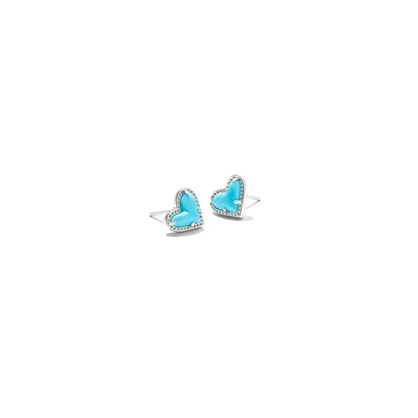 Kendra Scott Ari Heart Turquoise Stud Earrings Lee Ann's Fine Jewelry Russellville, AR