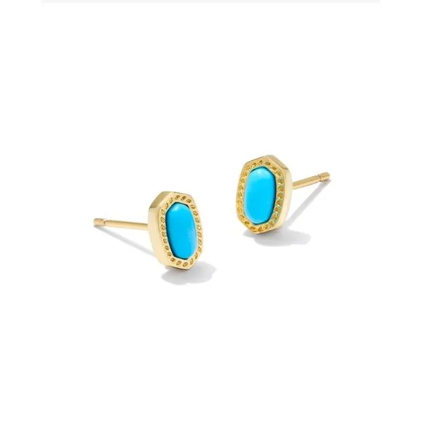 Kendra Scott Turquoise Gold Stud Earrings Lee Ann's Fine Jewelry Russellville, AR