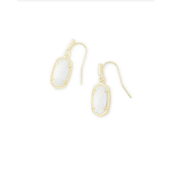 Kendra Scott White Opal Gold Drop Earrings Lee Ann's Fine Jewelry Russellville, AR
